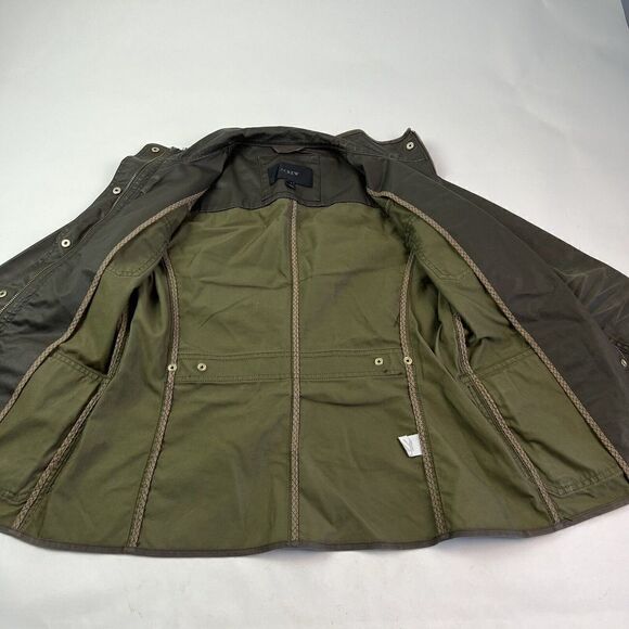 J Crew Downtown Field Chore Jacket XS Mossy Brown Barn Waxed Cotton Preppy - Picture 14 of 16